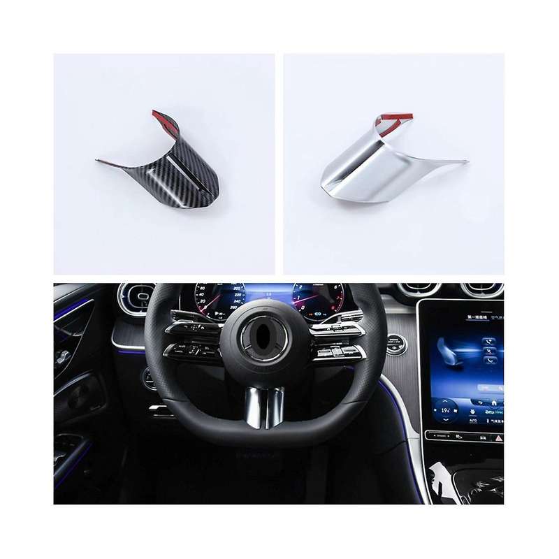 Car Steering Wheel Frame Decoration Cover Trim for C Class W206 GLC X254 (Carbon)