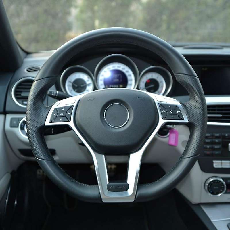 Car Steering Wheel Frame Trim Cover for - A C E GLA CLA Class W176 W204 W212 X156 C117 Silver