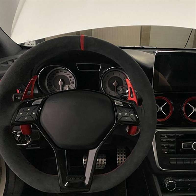 Car Steering Wheel Frame Trim Cover for a C E GLA CLA Class W176 W204 W212 X156 C117 Carbon Fiber