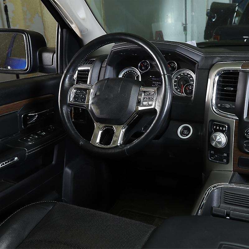 Car Steering Wheel Interior Cover Trim for RAM 1500 2500 3500 2010-2017 Accessories, Silver