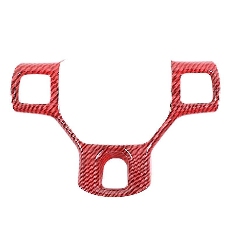 Car Steering Wheel Interior Cover Trim for RAM 1500 2500 3500 2010-2017 Accessories, Red Carbon Fibe