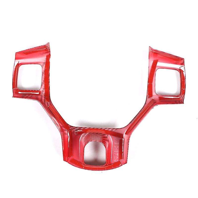 Car Steering Wheel Interior Cover Trim for RAM 1500 2500 3500 2010-2017 Accessories, Red Carbon Fibe