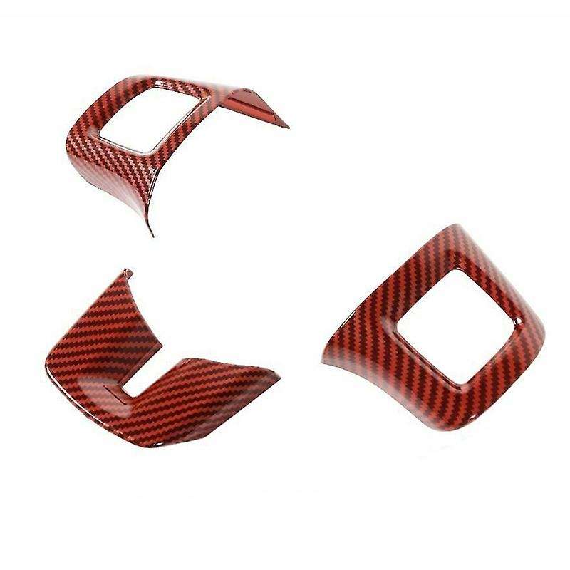Car Steering Wheel Moulding Decor Cover Trim ABS Interior Accessories for 2009-2014 (Red Carbon Fibe