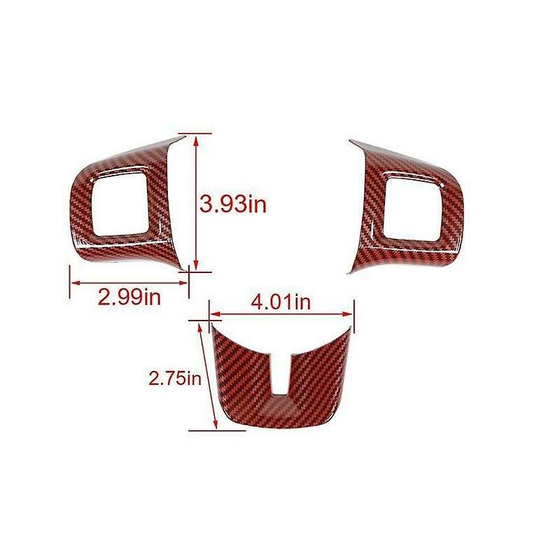 Car Steering Wheel Moulding Decor Cover Trim ABS Interior Accessories for 2009-2014 (Red Carbon Fibe
