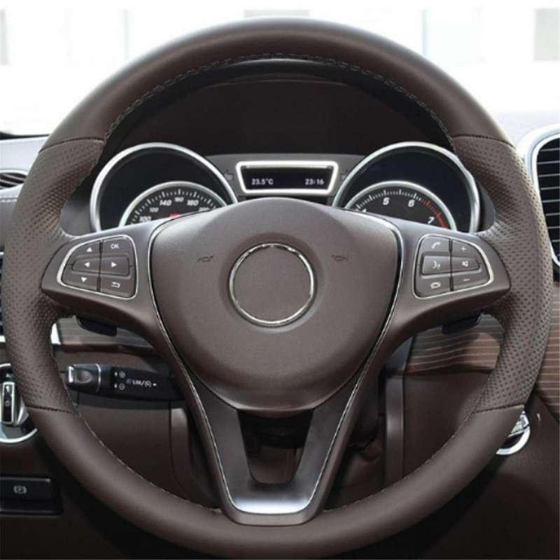 Car Steering Wheel Panel Cover for W176 W246 W205 W213 W218 W117 W292 W166 W447 W156 X253 W448 Mocha