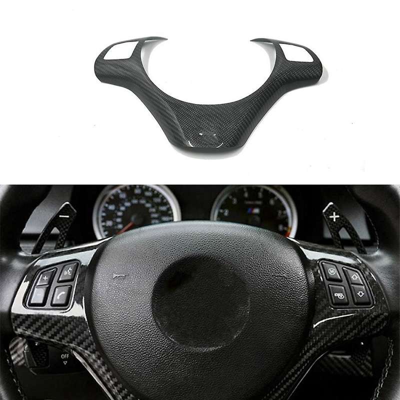 Car Steering Wheel Panel Cover Carbon Fiber Frame Cover Trim for  3 Series E92 E93 M3 2007-2013