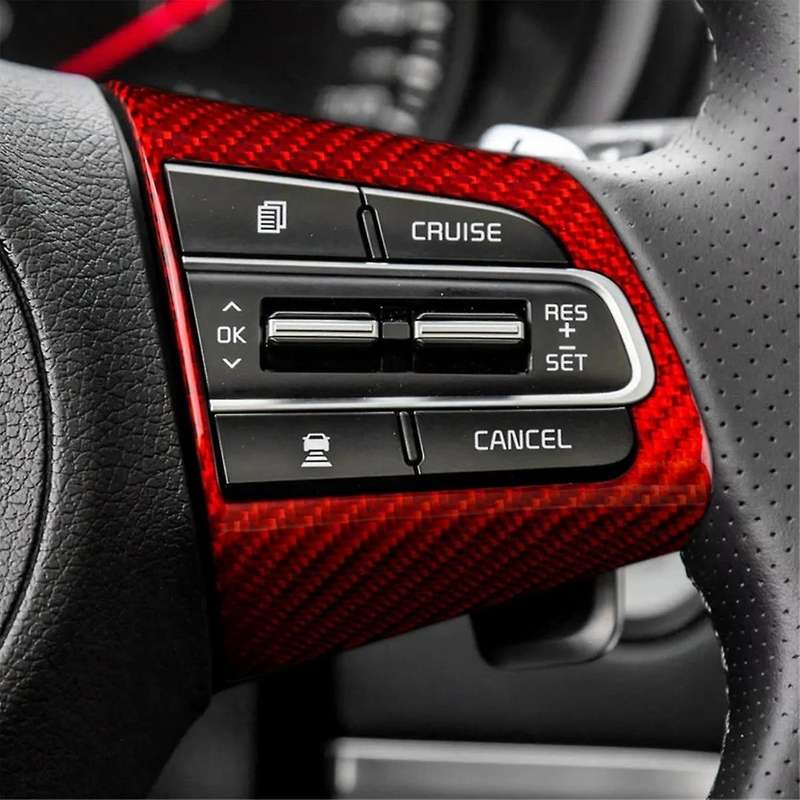 Car Steering Wheel Panel Real Hard Carbon Fiber Cover Interior Trim Accessories for 2018-2023
