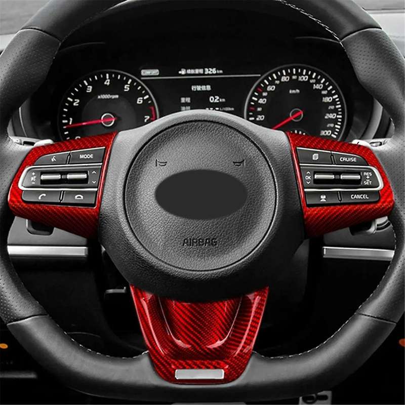 Car Steering Wheel Panel Real Hard Carbon Fiber Cover Interior Trim Accessories for 2018-2023