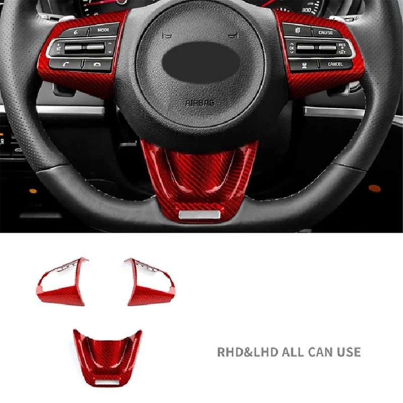 Car Steering Wheel Panel Real Hard Carbon Fiber Cover Interior Trim Accessories for 2018-2023