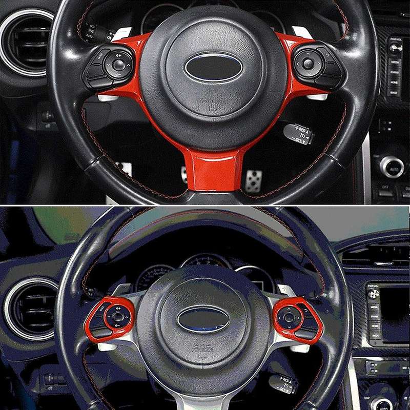 Car Steering Wheel Panel Decorative Frame Button Cover Trim for BRZ 86 2017-2021 Accessories, 3PCS