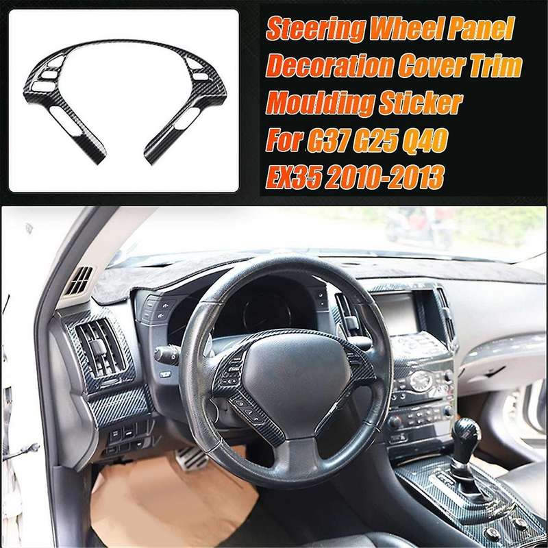 Car Steering Wheel Panel Decoration Cover Trim Moulding Sticker for G37 G25 Q40 Ex35 2010-2013 Abs C