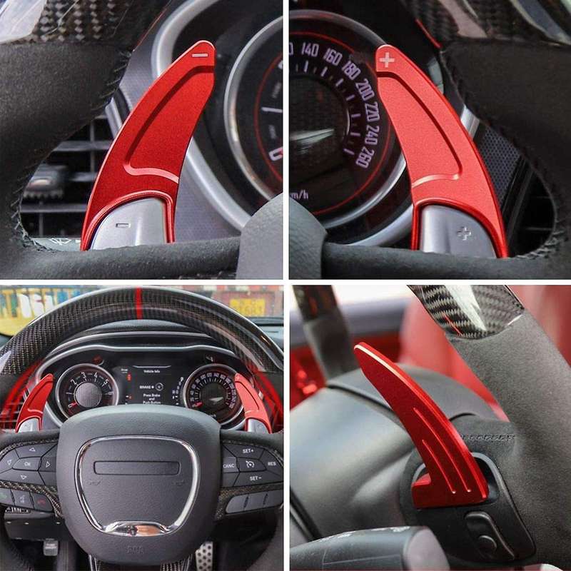 Car Steering Wheel Shift Paddle Extended Shifter Trim for Charger Grand 2014-2020 (Red)
