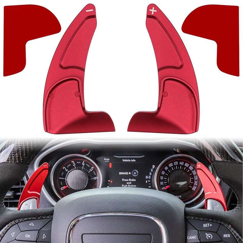 Car Steering Wheel Shift Paddle Extended Shifter Trim for Charger Grand 2014-2020 (Red)