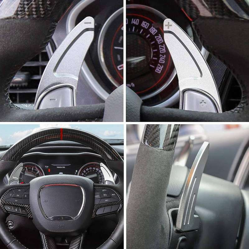 Car Steering Wheel Shift Paddle Extended Shifter Trim for Charger Grand 2014-2020, Silver
