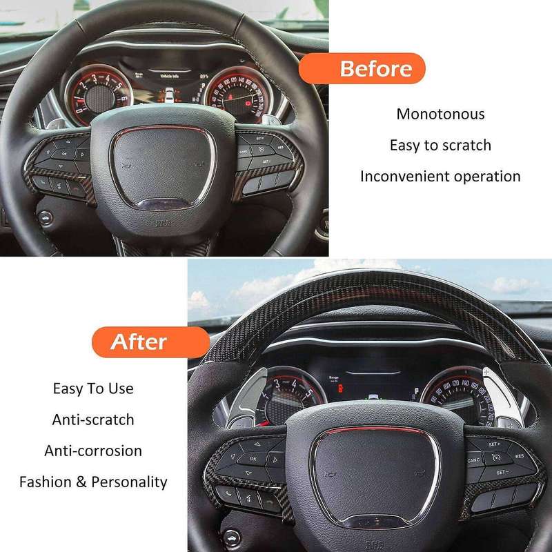 Car Steering Wheel Shift Paddle Extended Shifter Trim for Charger Grand 2014-2020, Silver