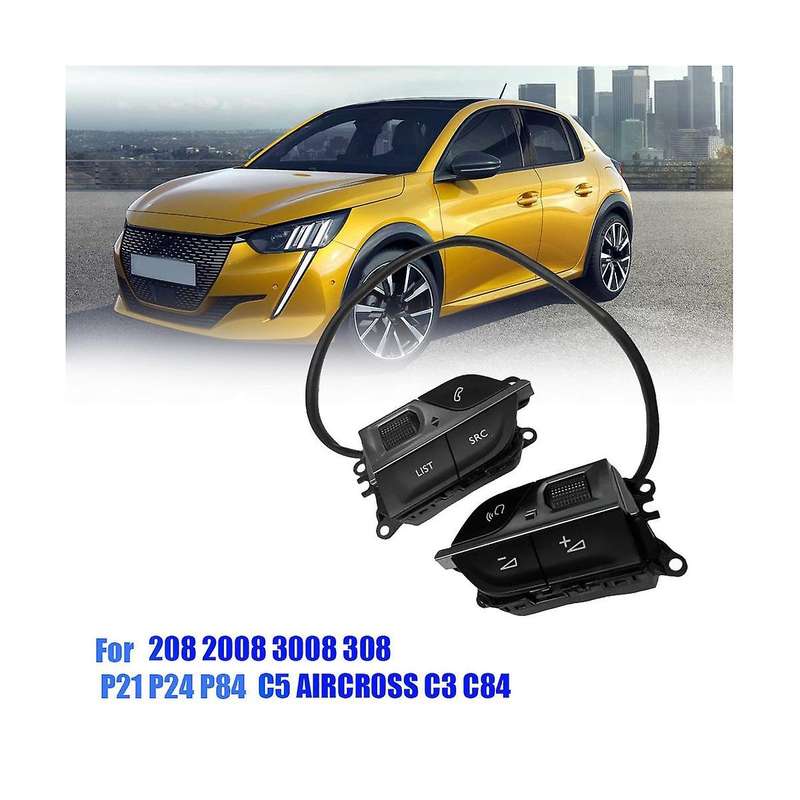 Car Steering Wheel Switch 9812313777 98255044zd for 208 2008 3008 C5 C3 C84 Multifunctional Buttons