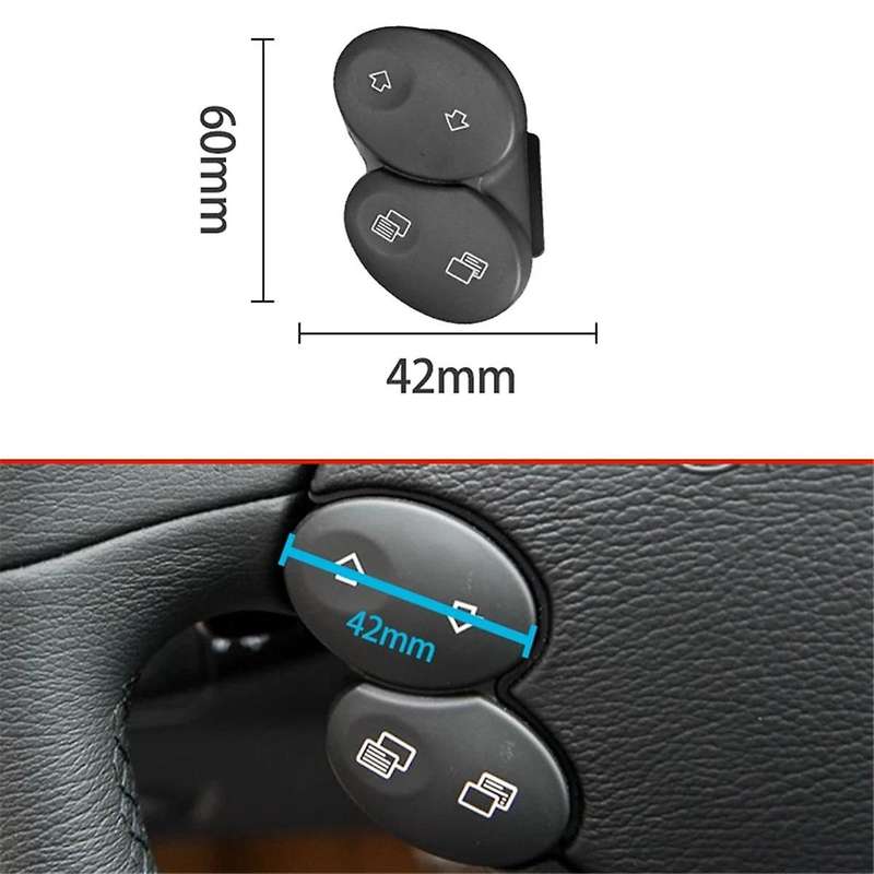 Car Steering Wheel Switch Control Button Trim Cover for W218 Class W211 E Class 2006-2008 Black