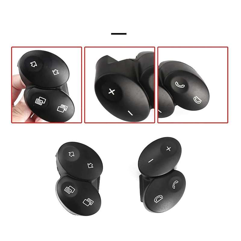Car Steering Wheel Switch Control Button Trim Cover for W218 Class W211 E Class 2006-2008 Dark Gray