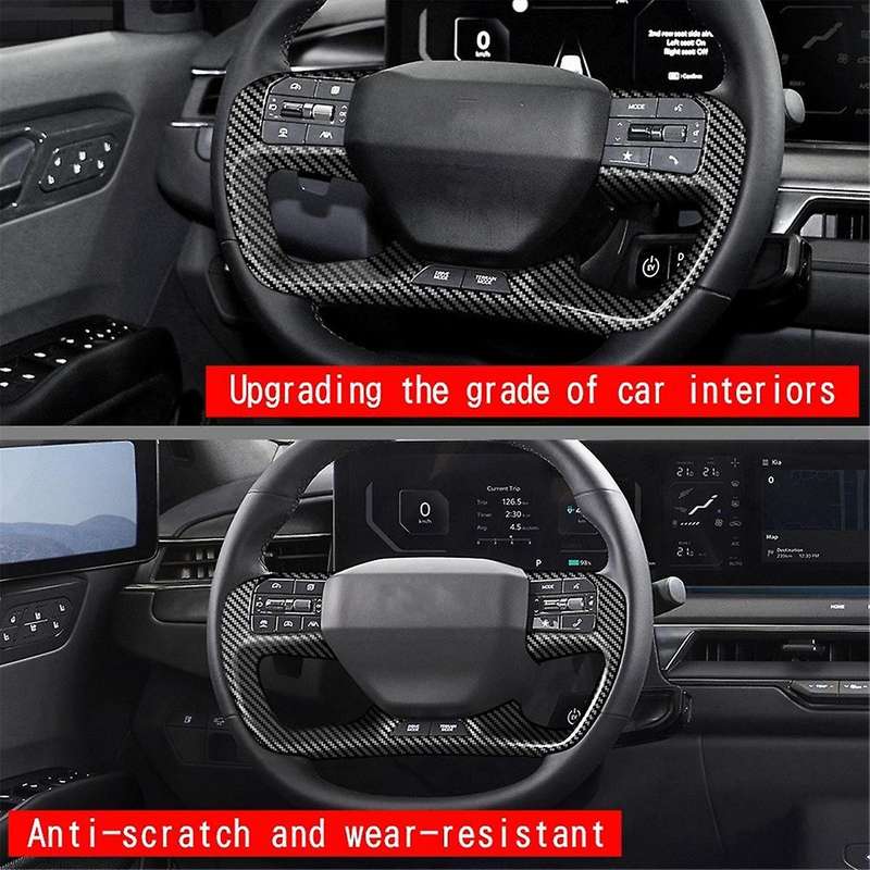 Car Steering Wheel Trim Cover Sticker for EV9 2023 2024 Steering Wheel Button Trim Interior Accesso
