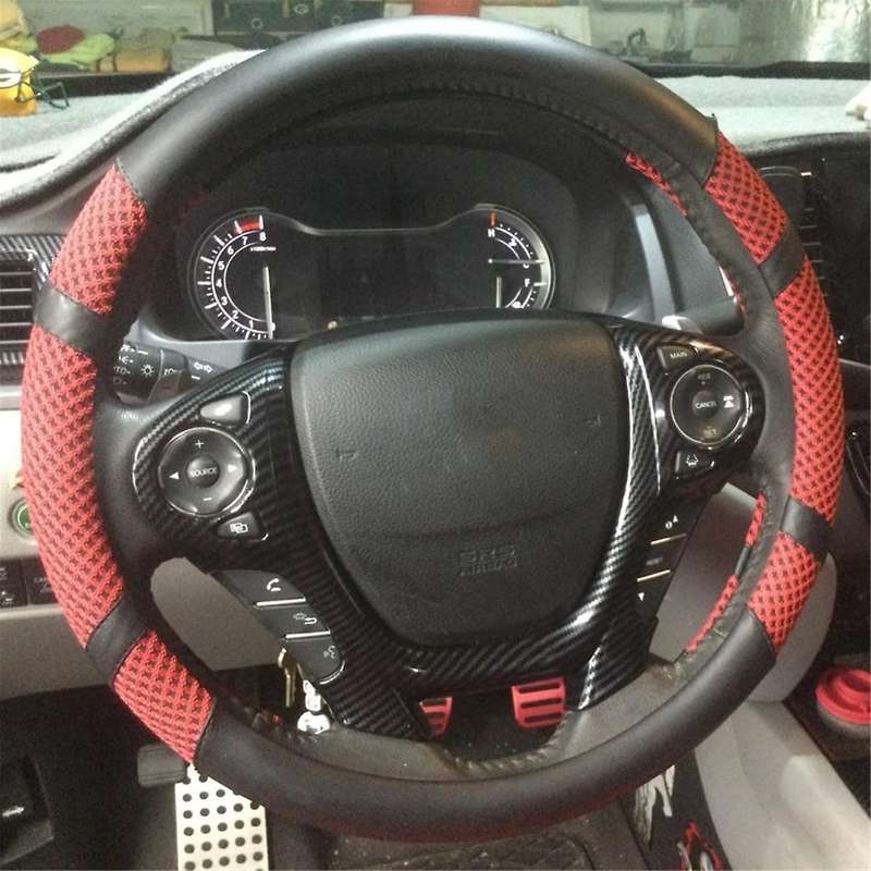 Car Steering Wheel Trim Cover Carbon Fiber Interior for 2021-2023 Pilot 2016-2018 Accessories