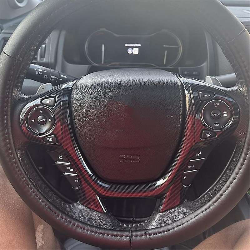 Car Steering Wheel Trim Cover Carbon Fiber Interior for 2021-2023 Pilot 2016-2018 Accessories