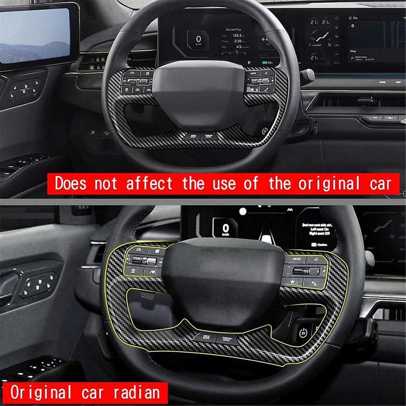 Car Steering Wheel Trim Cover Sticker for EV9 2023 2024 Steering Wheel Button Trim Interior Accessor