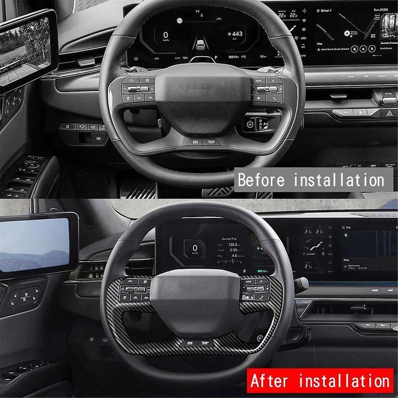 Car Steering Wheel Trim Cover Sticker for EV9 2023 2024 Steering Wheel Button Trim Interior Accessor