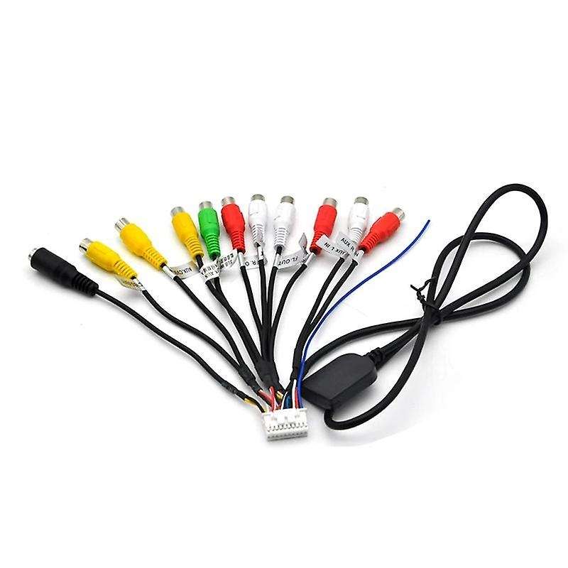 Car Stereo Radio Rca Output Cable Wire Aux-in Adapter Subwoofer/amplifier 3.5mm Female 20pins Harne