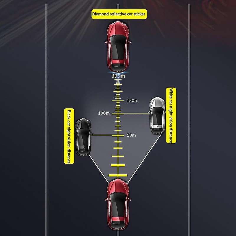 Car Sticker Reflective Warning Safety Tape Film Auto Strip Decoration Bumper Reflection Anti Collisi
