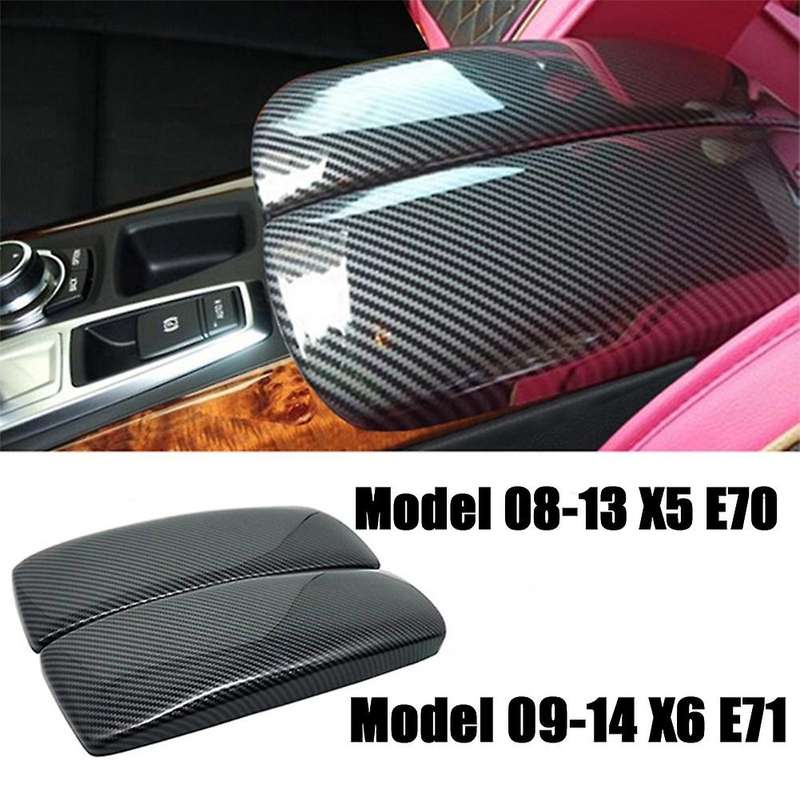 Car Storage Box Panel Cover Armrest Box Panel for X5 X6 E70 E71 Center Console Decoration Abs Snap