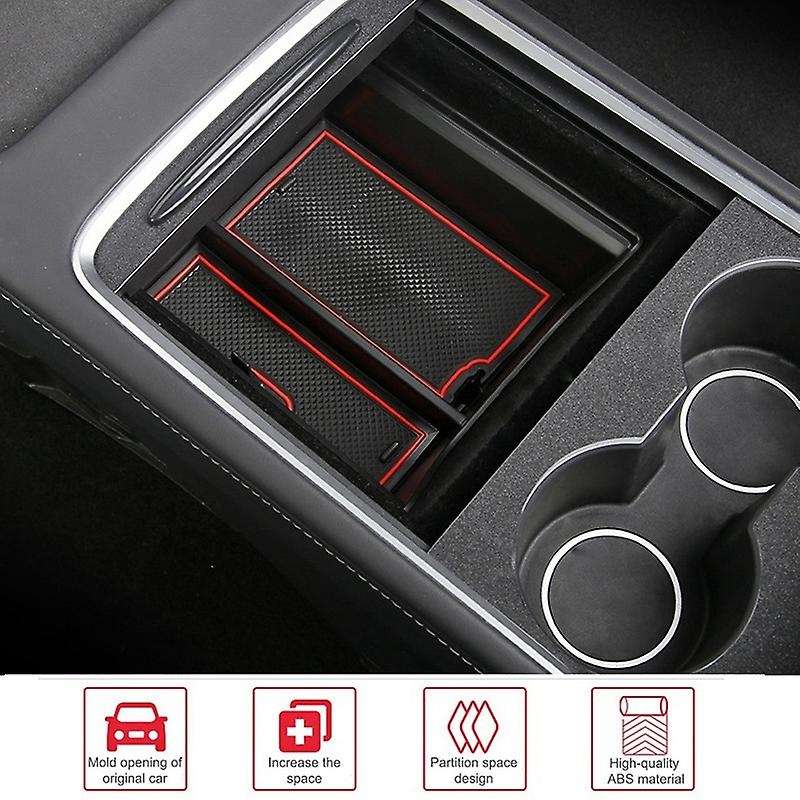 Car Storage Box for Model 3 Model Y 2021 Center Console Organizer Tray Armrest Cubby Drawer Box Acce