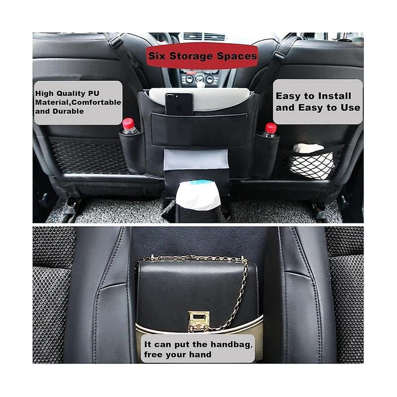 Car Storage Pocket Between Seats with Cup Holder Car Tissue Holder Multipurpose Car Pocket Hand Bag