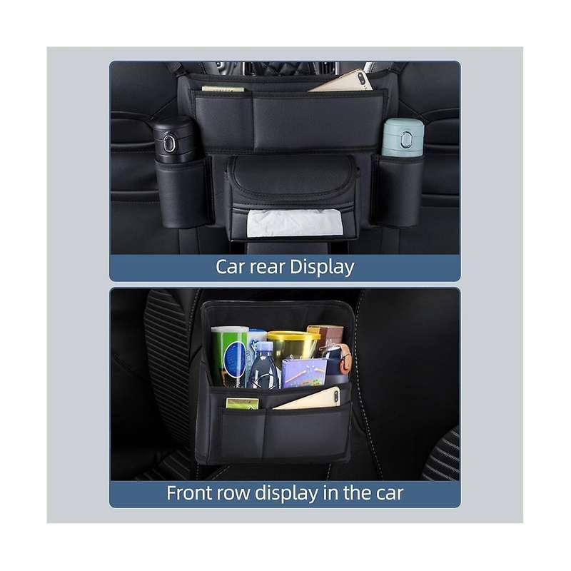 Car Storage Pocket Between Seats with Cup Holder Car Tissue Holder Multipurpose Car Pocket Hand Bag