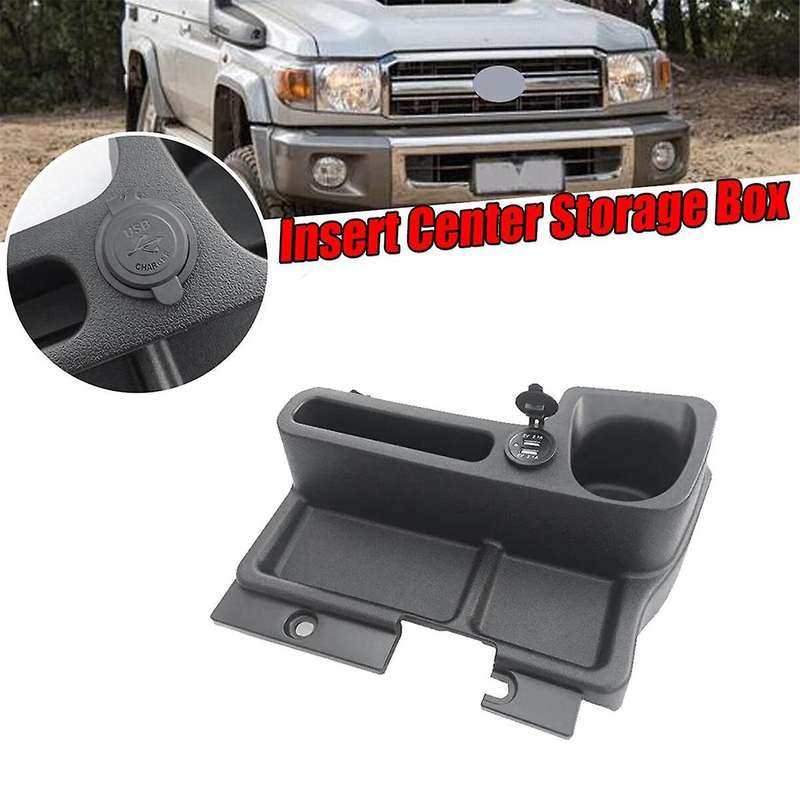 Car Storage Tray Insert Center Console Box Cup Holder with Usb Port for Land Cruiser Lc70 Lc71 Lc76