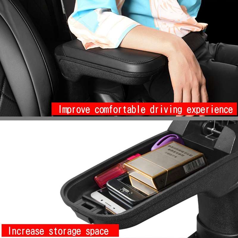 Car Storage Box, PU Leather Central Armrest Box for Jimny JB64W JB74W 2017 2018 2019 Interior Access