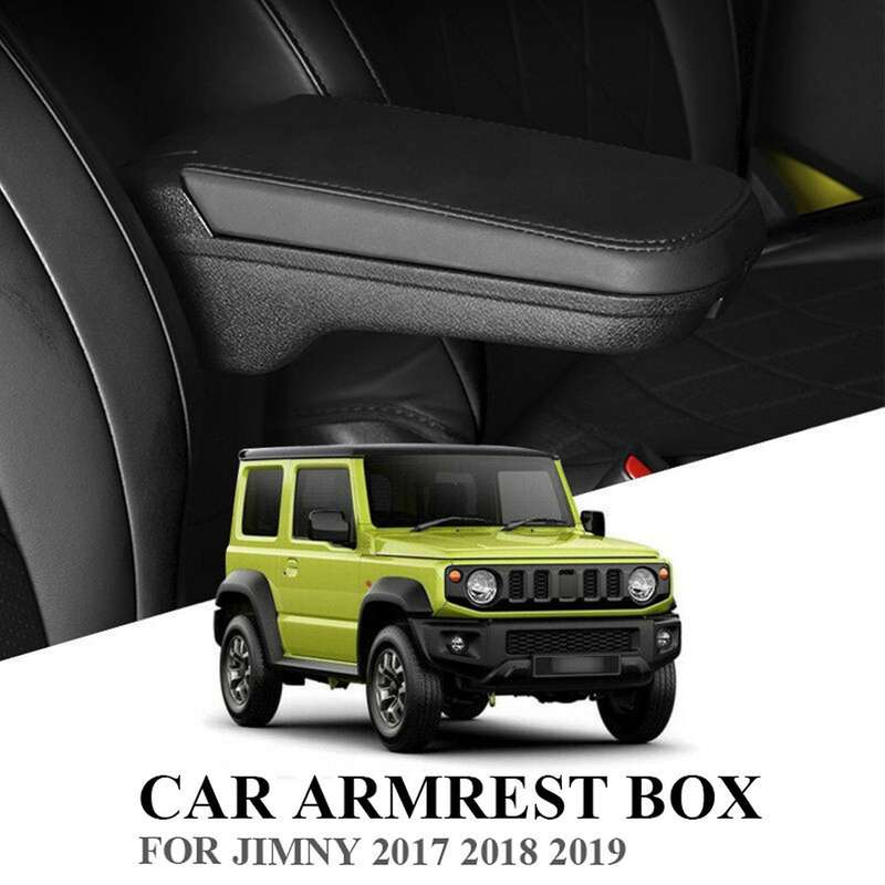 Car Storage Box, PU Leather Central Armrest Box for Jimny JB64W JB74W 2017 2018 2019 Interior Access