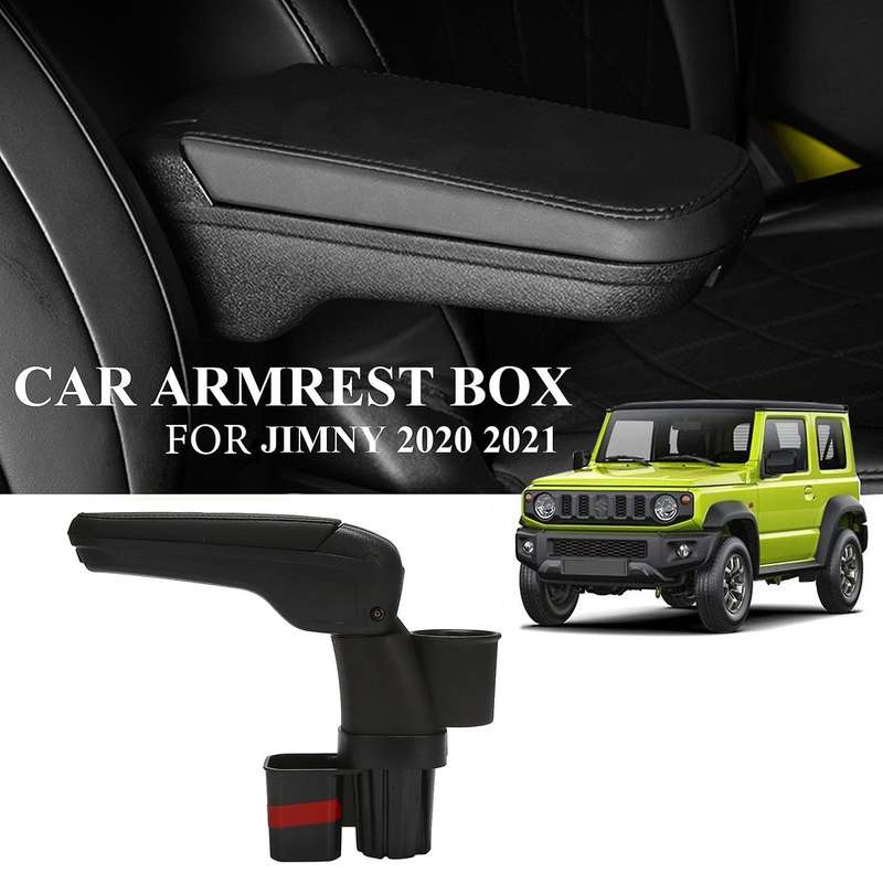 Car Storage Box, Pu Leather Central Armrest Box for Jimny Jb64w Jb74w 2020 2021 Interior Accessorie
