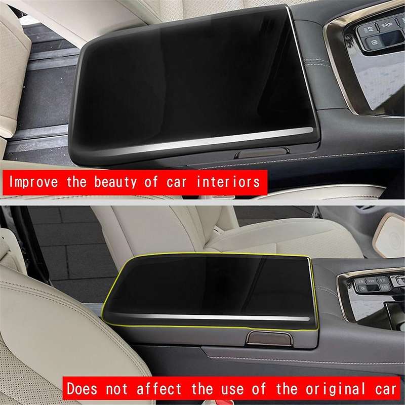 Car Stowing Tidying Armrest Box Panel Trim Cover for Alphard/vellfire 40 Series 2023+ Gloss Black