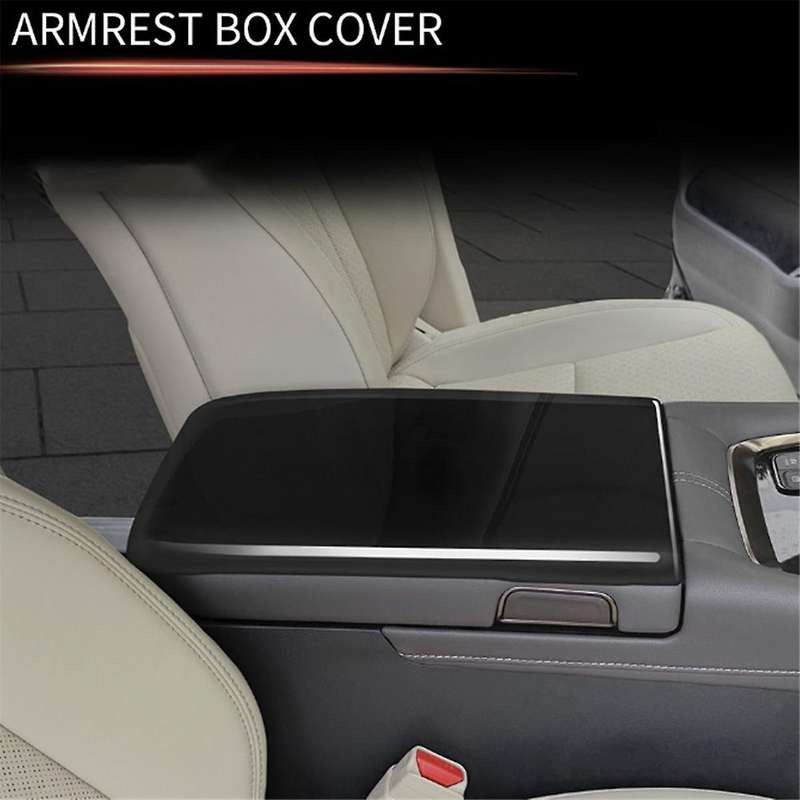 Car Stowing Tidying Armrest Box Panel Trim Cover for Alphard/vellfire 40 Series 2023+ Gloss Black