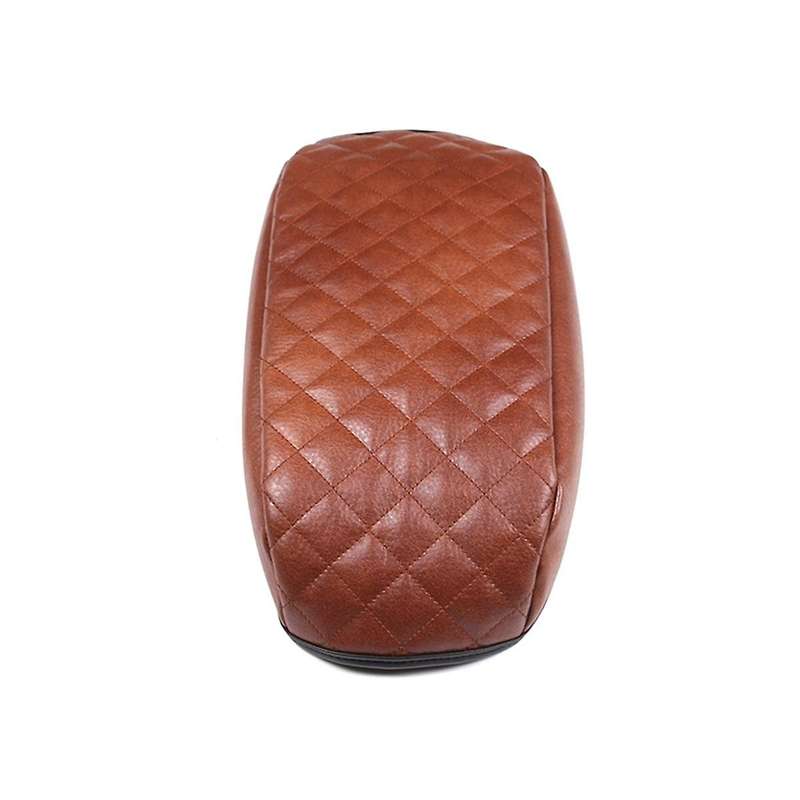 Car Stowing Tidying Armrest Box Panel Cover Accessories Check Leather Brown for 2022