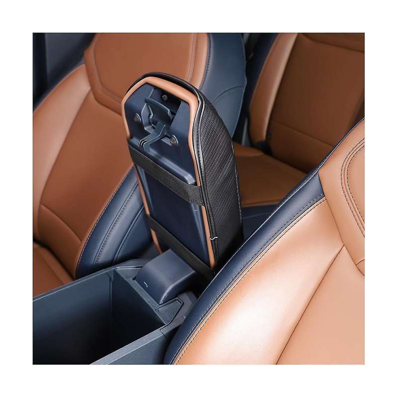 Car Stowing Tidying Armrest Box Panel Cover Accessories Check Leather Carbon Fiber for 2022