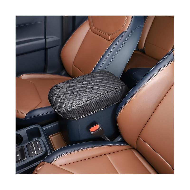 Car Stowing Tidying Armrest Box Panel Cover Accessories Check Leather Carbon Fiber for 2022