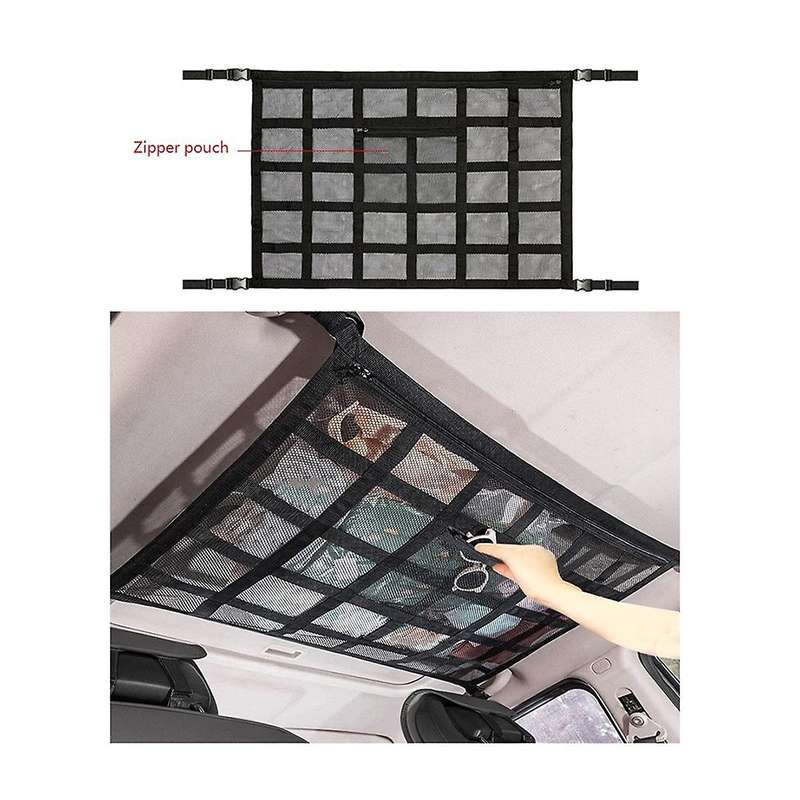 Car Strong Net Bag Load-bearing Mesh Car Roof Storage Capacity Car Ceiling Auto Accessories Roof St