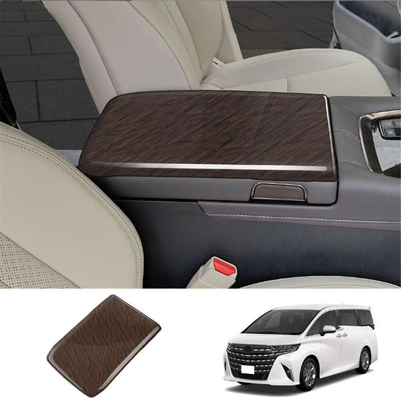 Car Stowing Tidying Armrest Box Panel Trim Cover for Alphard/vellfire 40 Series 2023+ Wood Grain
