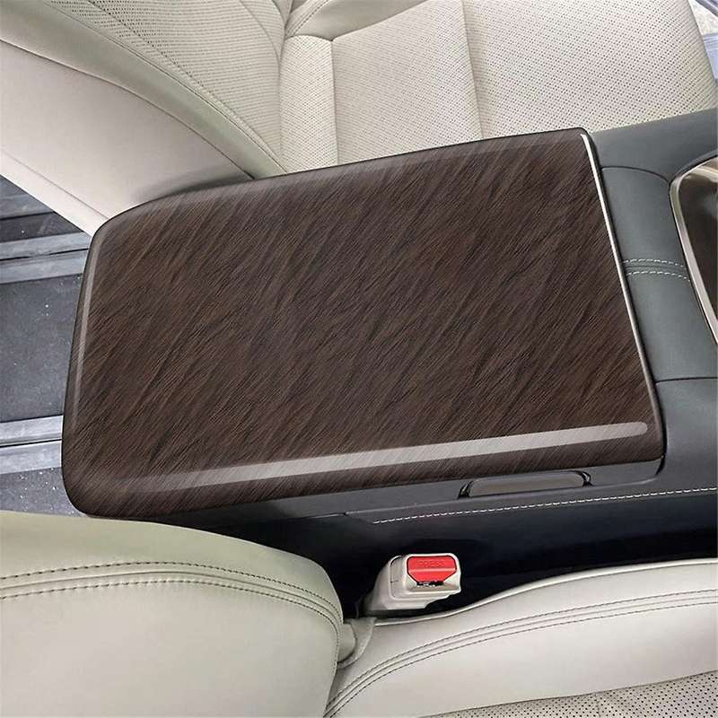 Car Stowing Tidying Armrest Box Panel Trim Cover for Alphard/vellfire 40 Series 2023+ Wood Grain