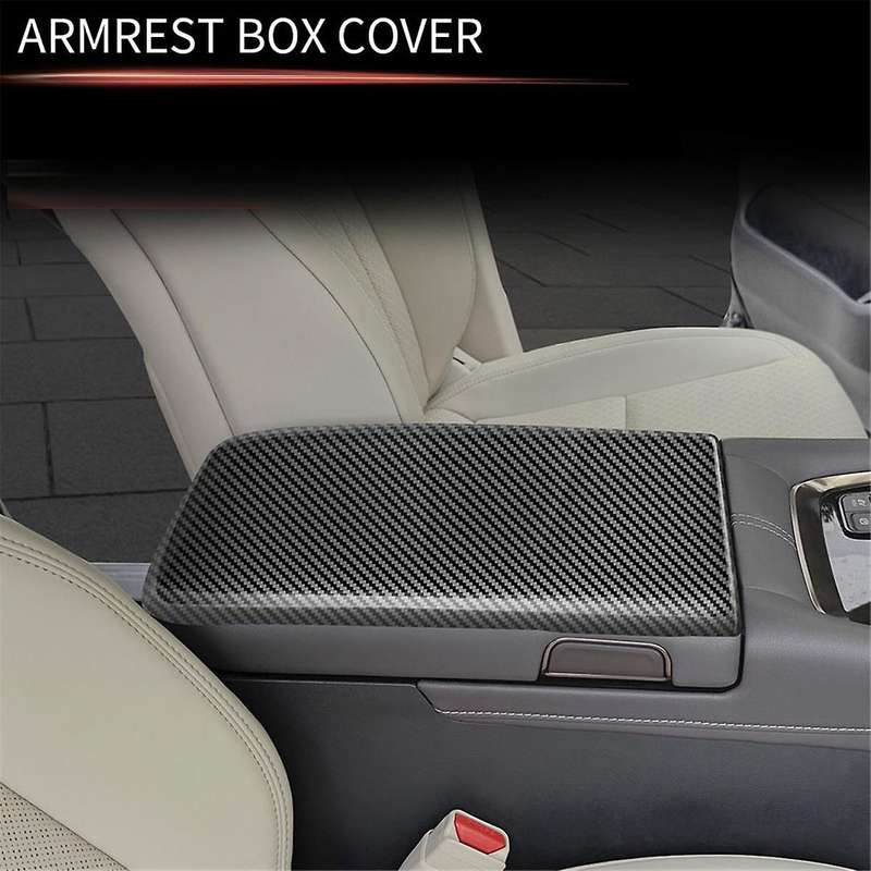 Car Stowing Tidying Armrest Box Panel Trim Cover for Alphard/vellfire 40 Series 2023+ Carbon Fiber P