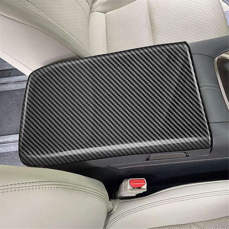 Car Stowing Tidying Armrest Box Panel Trim Cover for Alphard/vellfire 40 Series 2023+ Carbon Fiber P