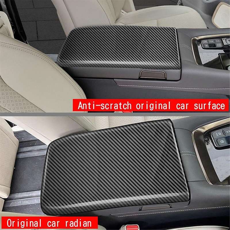 Car Stowing Tidying Armrest Box Panel Trim Cover for Alphard/vellfire 40 Series 2023+ Carbon Fiber