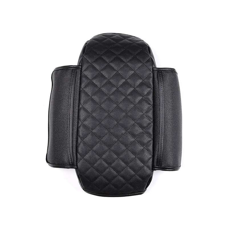 Car Stowing Tidying Armrest Box Panel Cover Accessories Check Leather Black for 2022