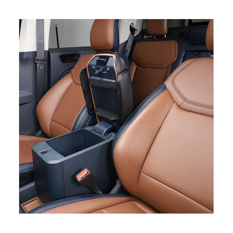 Car Stowing Tidying Armrest Box Panel Cover Accessories Check Leather Black for 2022